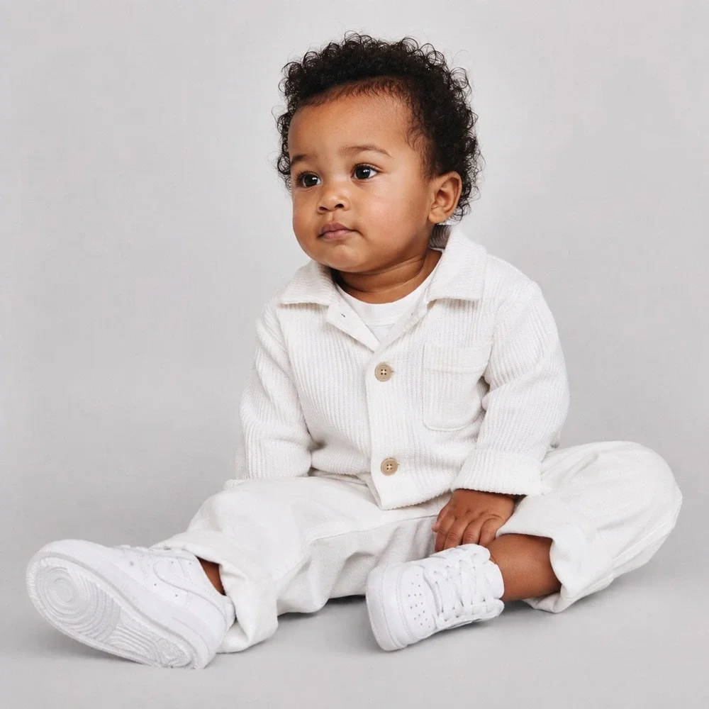 Nike Force 1 Crib Shoes White Leather Infant Sneakers 4C 9-12 Months CK2201-100
